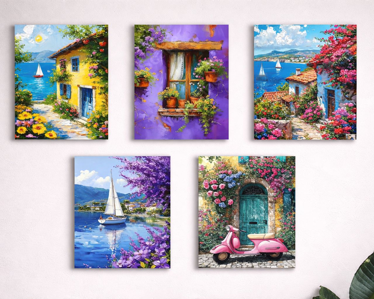Set of 5 Premium Wall Art Photo Tiles – Modern Home Decor Sets