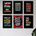 Set of 6 Premium Motivational Wall Art Photo Tiles