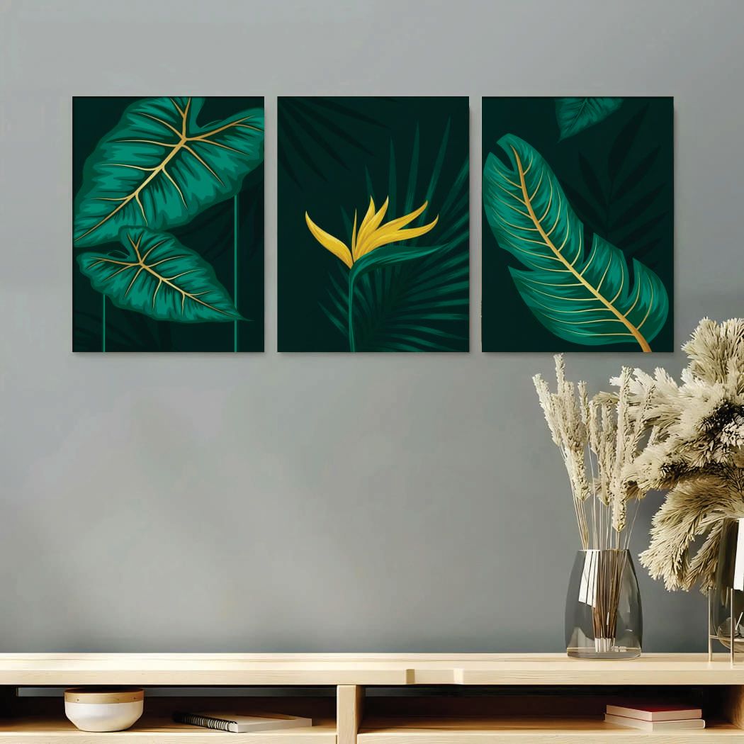 Set of 3 Premium Wall Art Photo Tiles – Modern Home Decor Sets 8x11